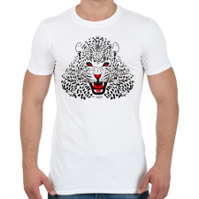 PRINTFASHION leopard - Férfi póló - Fehér férfi póló