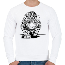 PRINTFASHION leopárd - Férfi pulóver - Fehér