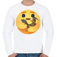 PRINTFASHION Leopárd gekkó - Férfi pulóver - Fehér férfi pulóver, kardigán