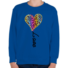 PRINTFASHION Leopárd love - Gyerek pulóver - Királykék