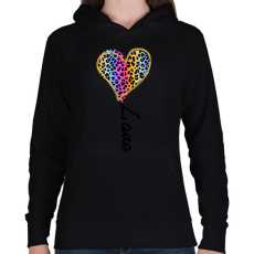 PRINTFASHION Leopárd love - Női kapucnis pulóver - Fekete