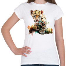 PRINTFASHION leopárd - Női póló - Fehér női póló