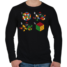 PRINTFASHION Lépések a kirakáshoz - Férfi hosszú ujjú póló - Fekete