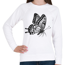 PRINTFASHION Lepke / Pillangó rajz - Női pulóver - Fehér női pulóver, kardigán