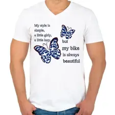 PRINTFASHION lepkés - Férfi V-nyakú póló - Fehér férfi póló