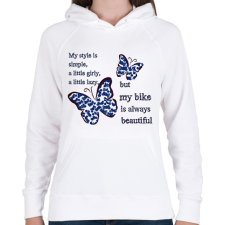 PRINTFASHION lepkés - Női kapucnis pulóver - Fehér női pulóver, kardigán