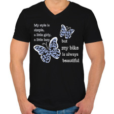 PRINTFASHION lepkésf - Férfi V-nyakú póló - Fekete férfi póló