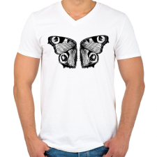 PRINTFASHION Lepkeszárny (fekete-fehér) - Férfi V-nyakú póló - Fehér férfi póló