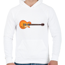 PRINTFASHION Les Paul Gitár - Férfi kapucnis pulóver - Fehér férfi pulóver, kardigán
