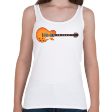PRINTFASHION Les Paul gitár - Női atléta - Fehér női trikó