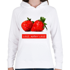 PRINTFASHION Lesz, ahogy lesz - Női kapucnis pulóver - Fehér női pulóver, kardigán