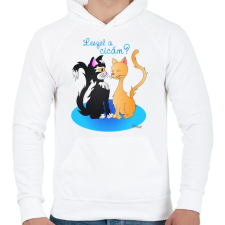 PRINTFASHION Leszel a cicám? - Férfi kapucnis pulóver - Fehér férfi pulóver, kardigán