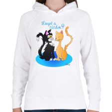 PRINTFASHION Leszel a cicám? - Női kapucnis pulóver - Fehér női pulóver, kardigán