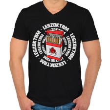 PRINTFASHION LESZOKTAM A CIGIRŐL - Férfi V-nyakú póló - Fekete férfi póló