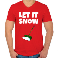 PRINTFASHION LET IT SNOW  - Férfi V-nyakú póló - Piros