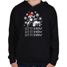 PRINTFASHION LET IT SNOW - Gyerek kapucnis pulóver - Fekete