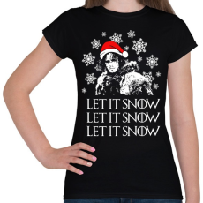 PRINTFASHION LET IT SNOW - Női póló - Fekete