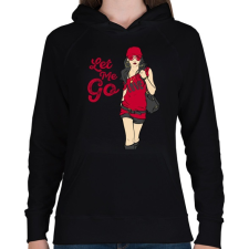 PRINTFASHION Let Me Go - Női kapucnis pulóver - Fekete női pulóver, kardigán