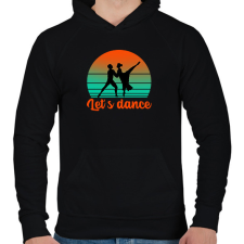 PRINTFASHION Let's dance - Férfi kapucnis pulóver - Fekete férfi pulóver, kardigán