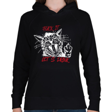 PRINTFASHION Let's drink - Punk - Női kapucnis pulóver - Fekete