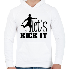PRINTFASHION Let's kick it - Férfi kapucnis pulóver - Fehér