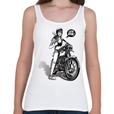 PRINTFASHION Let's ride! - Motoros minta - Női atléta - Fehér női trikó