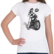 PRINTFASHION Let's ride! - Motoros minta - Női póló - Fehér