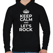 PRINTFASHION LET'S ROCK - Férfi kapucnis pulóver - Fekete férfi pulóver, kardigán