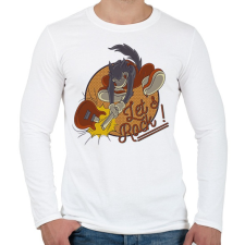 PRINTFASHION Let's rock! - Gitáros minta - Férfi hosszú ujjú póló - Fehér férfi póló