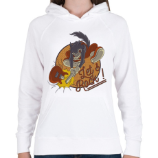 PRINTFASHION Let's rock! - Gitáros minta - Női kapucnis pulóver - Fehér