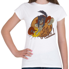 PRINTFASHION Let's rock! - Gitáros minta - Női póló - Fehér