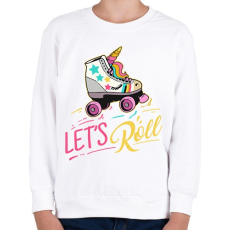 PRINTFASHION Let's roll unicorn - Gyerek pulóver - Fehér