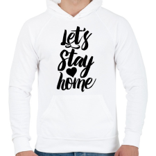 PRINTFASHION Let's Stay Home - Férfi kapucnis pulóver - Fehér férfi pulóver, kardigán