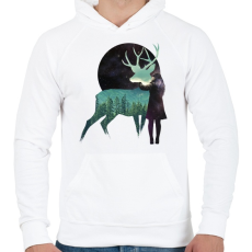 PRINTFASHION Let the universe love you - Férfi kapucnis pulóver - Fehér
