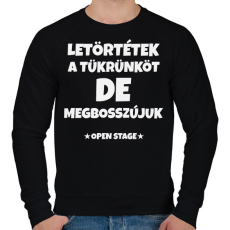 PRINTFASHION LETÖRTÉTEK A TÜKRÜNKÖT 2 - Férfi pulóver - Fekete