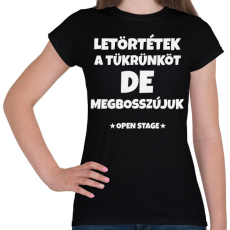 PRINTFASHION LETÖRTÉTEK A TÜKRÜNKÖT 2 - Női póló - Fekete
