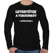 PRINTFASHION LETÖRTÉTEK A TÜKRÜNKÖT 3 - Férfi hosszú ujjú póló - Fekete férfi póló