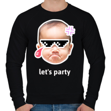 PRINTFASHION lets party - Férfi pulóver - Fekete