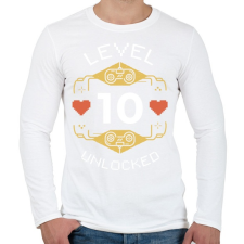 PRINTFASHION Level 10 unlocked - Férfi hosszú ujjú póló - Fehér férfi póló