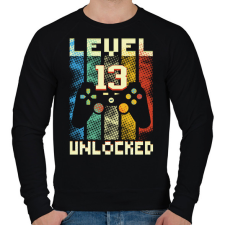 PRINTFASHION Level 13 unlocked születésnapi ajándék - Férfi pulóver - Fekete férfi pulóver, kardigán