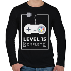 PRINTFASHION Level 15 completed - Férfi hosszú ujjú póló - Fekete