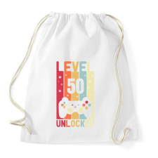 PRINTFASHION Level 50 Unlocked-01 - Sportzsák, Tornazsák - Fehér tornazsák