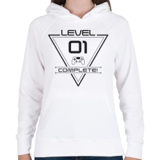 PRINTFASHION level-complete-01-gray - Női kapucnis pulóver - Fehér