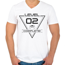 PRINTFASHION level-complete-02-gray - Férfi V-nyakú póló - Fehér férfi póló