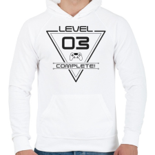 PRINTFASHION level-complete-03-gray - Férfi kapucnis pulóver - Fehér férfi pulóver, kardigán