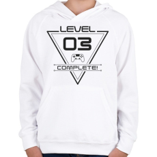 PRINTFASHION level-complete-03-gray - Gyerek kapucnis pulóver - Fehér