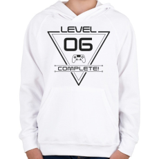 PRINTFASHION level-complete-06-grey - Gyerek kapucnis pulóver - Fehér