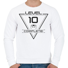 PRINTFASHION level-complete-10-grey - Férfi pulóver - Fehér