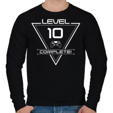 PRINTFASHION level-complete-10-white - Férfi pulóver - Fekete férfi pulóver, kardigán