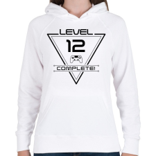PRINTFASHION level-complete-12-black - Női kapucnis pulóver - Fehér női pulóver, kardigán